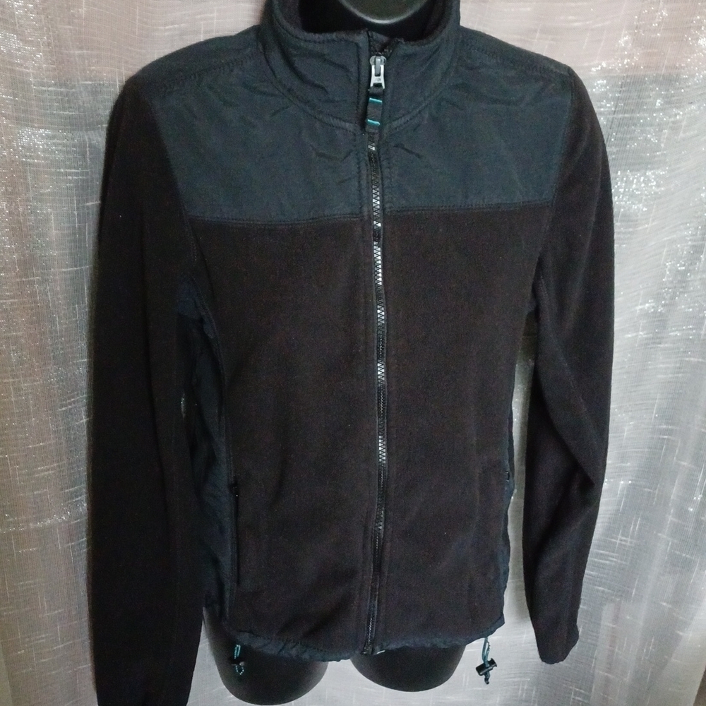 Aeropostale zip fleece, Torquoise trim, S